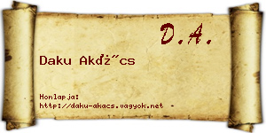 Daku Akács névjegykártya